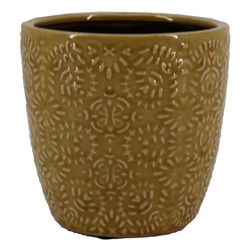 Pot Napels d13.2 h12.5cm geel es/12