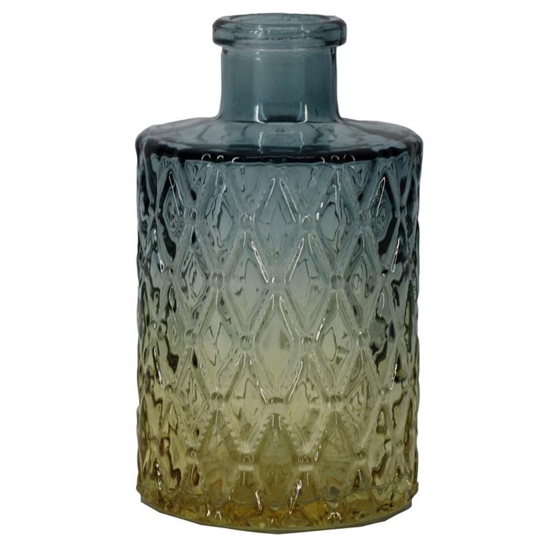 Dekoflasche Gdansk D2.7/6 H11Zm gelb/blau