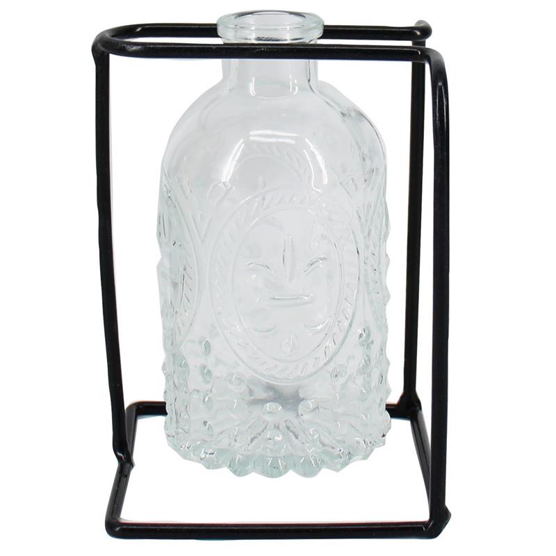 Support de décoration bouteille 8.5x10x14.5cm noir