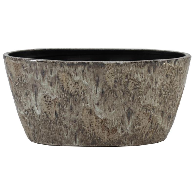 Topf Ortigo oval 32x15x15Zm taupe 2x es/12