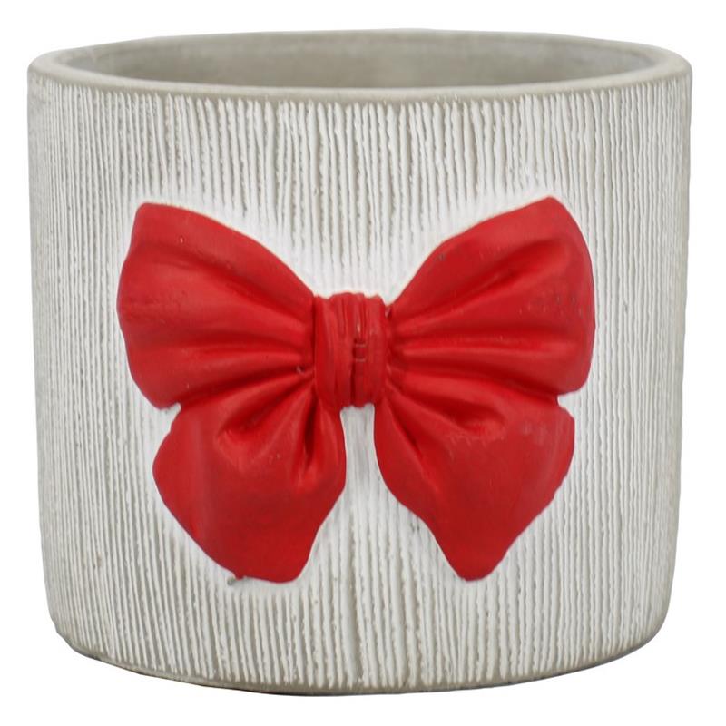 Pot Bow d13.5 h13cm rouge es/12