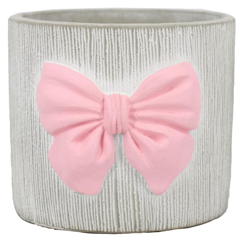 Pot Bow d13.5 h13cm roze es/12
