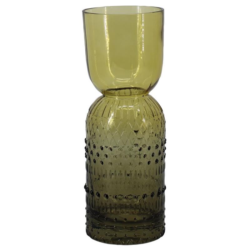 Vase Sophia d10.5 h28.3cm two-tone cognac/smoke