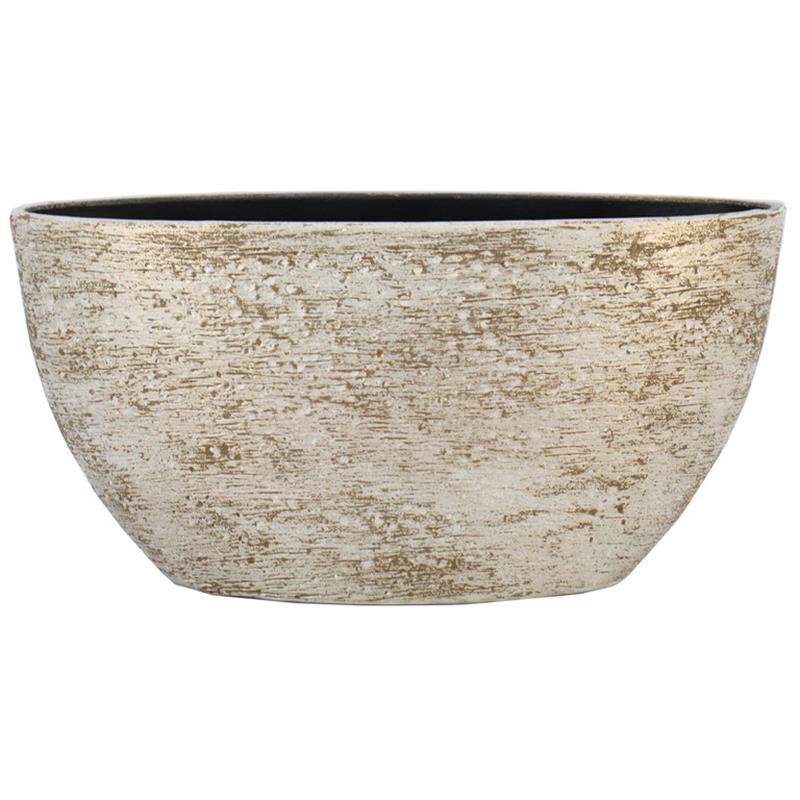 Macetero Aveiro ovalo 49x20x25cm blanco