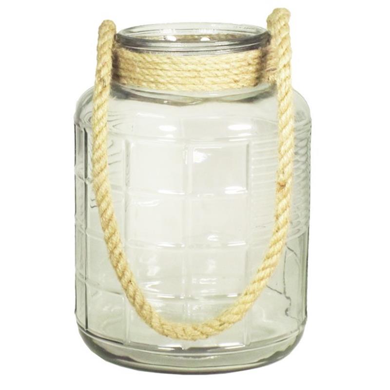 Glass Cruz w/rope d11/17.5 h27.5cm
