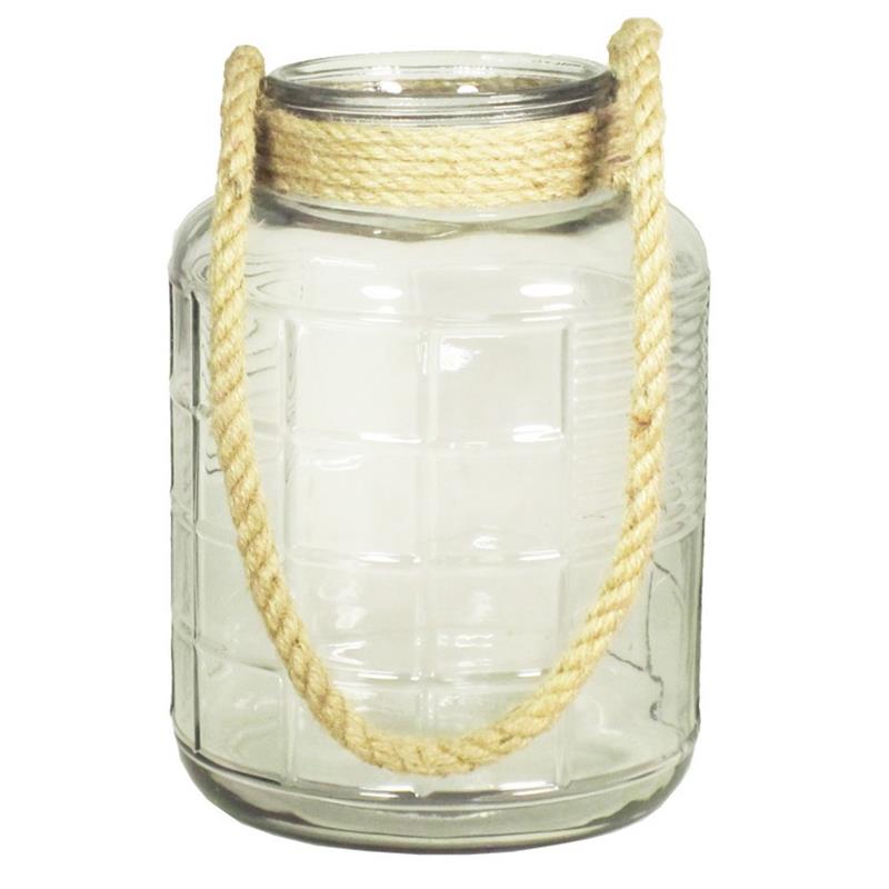 Glass Cruz w/rope d11/21.5 h33cm
