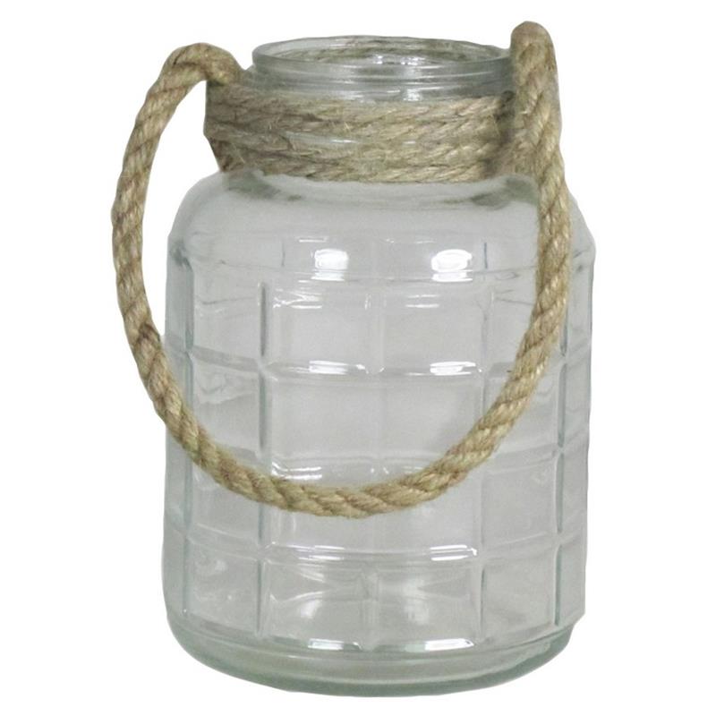 Glass Cruz w/rope d8.5/13.5 h20cm