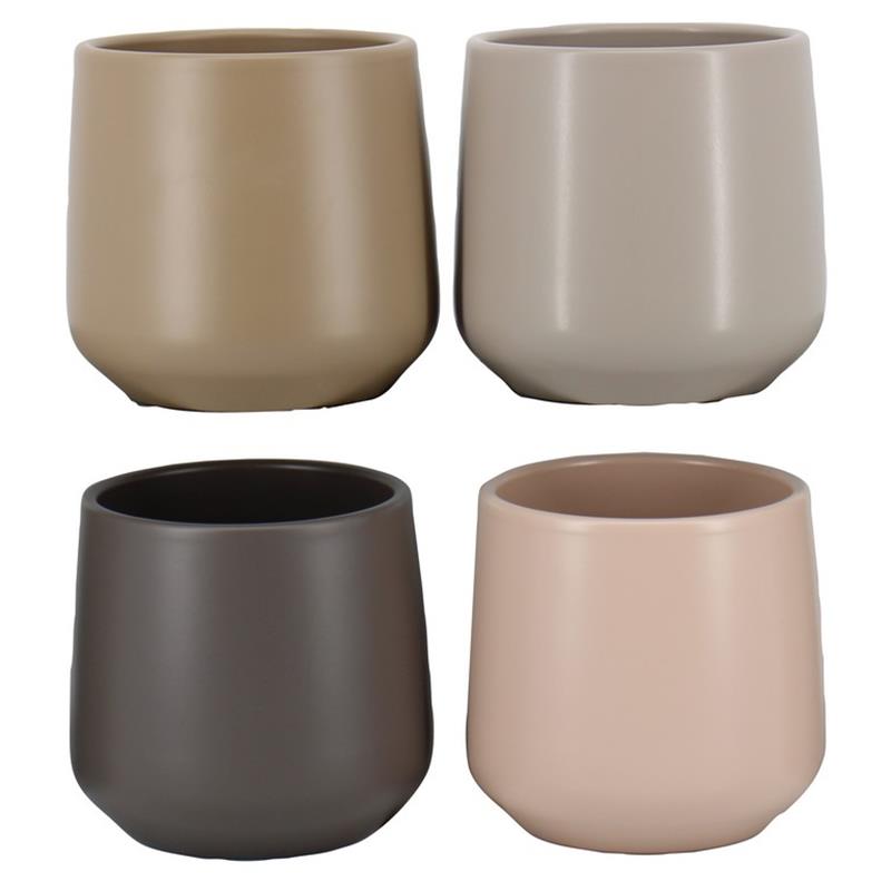 Pot Joey d13/14 h13.5cm beige/l.taupe/d.taupe/ivoor mat es/1