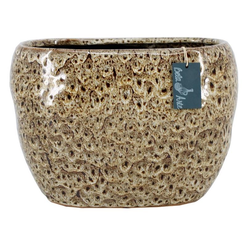 Pot Rijsel ovale 29x18x20cm brun 2x es/12