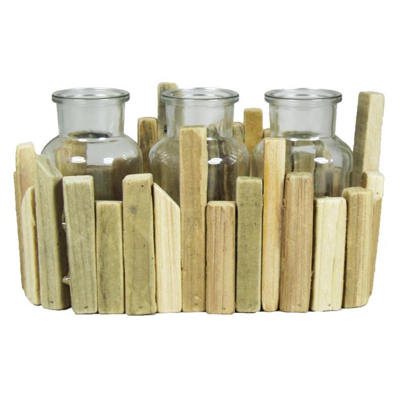 Décoration bois Bretagne 25x12x13cm 3x barate