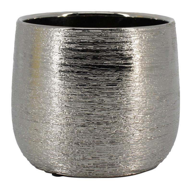 Macetero Milaan d12.5/13.2 a12.5cm plata es/12