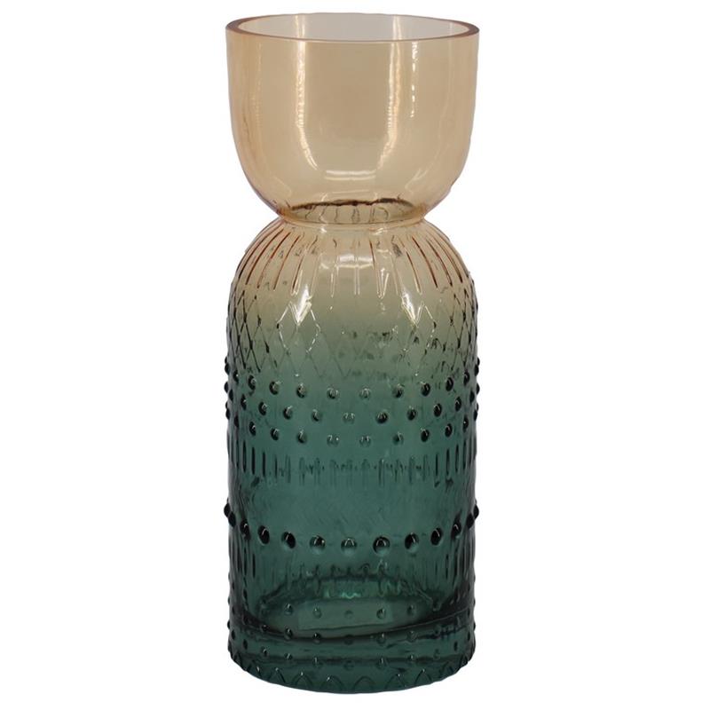 Vase Sophia d10 h25.5cm two-tone amber/blue
