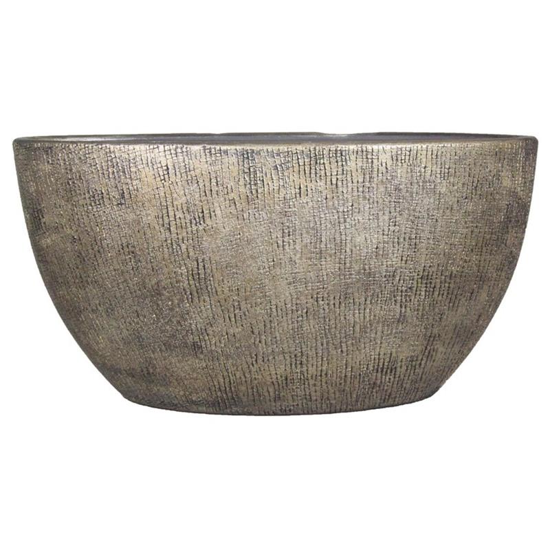 Macetero Mira ovalo 49x20x25cm industrial oro