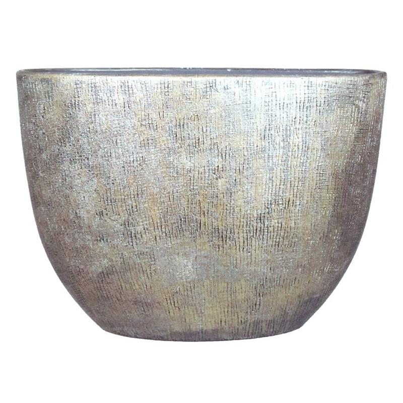 Macetero Mira ovalo 50x20x36cm industrial oro
