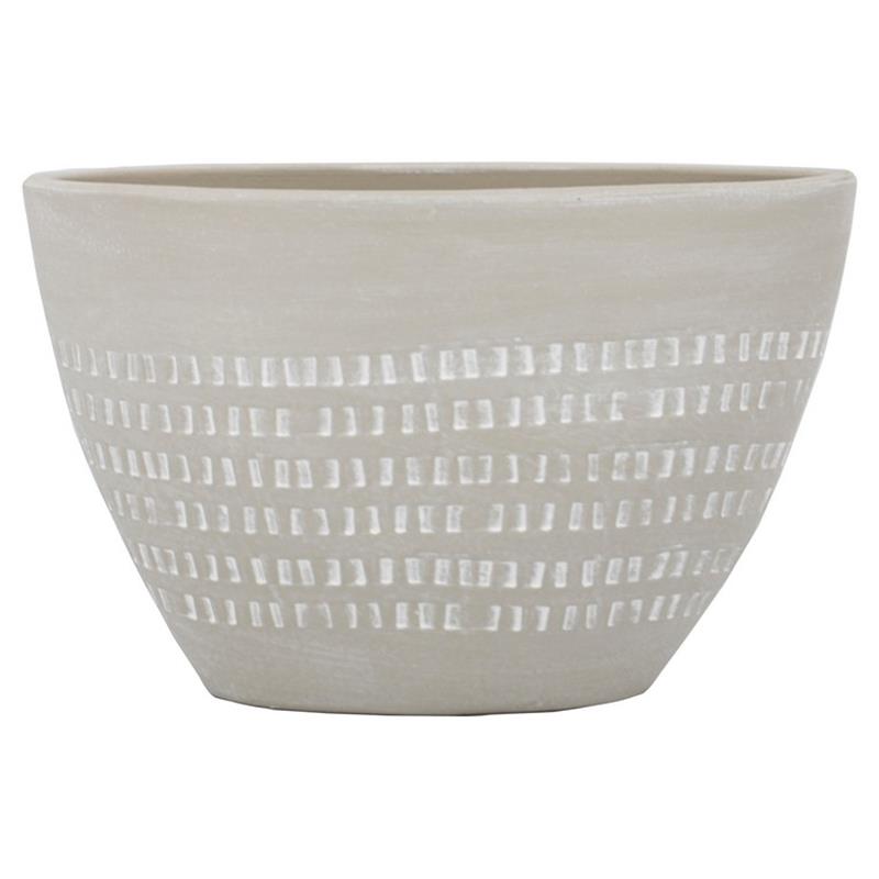 Pot Olivia ovaal 32x17x20cm grijs