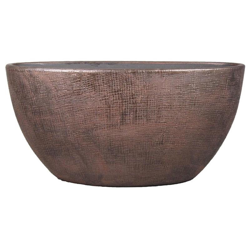 Macetero Mira ovalo 49x20x25cm cobre