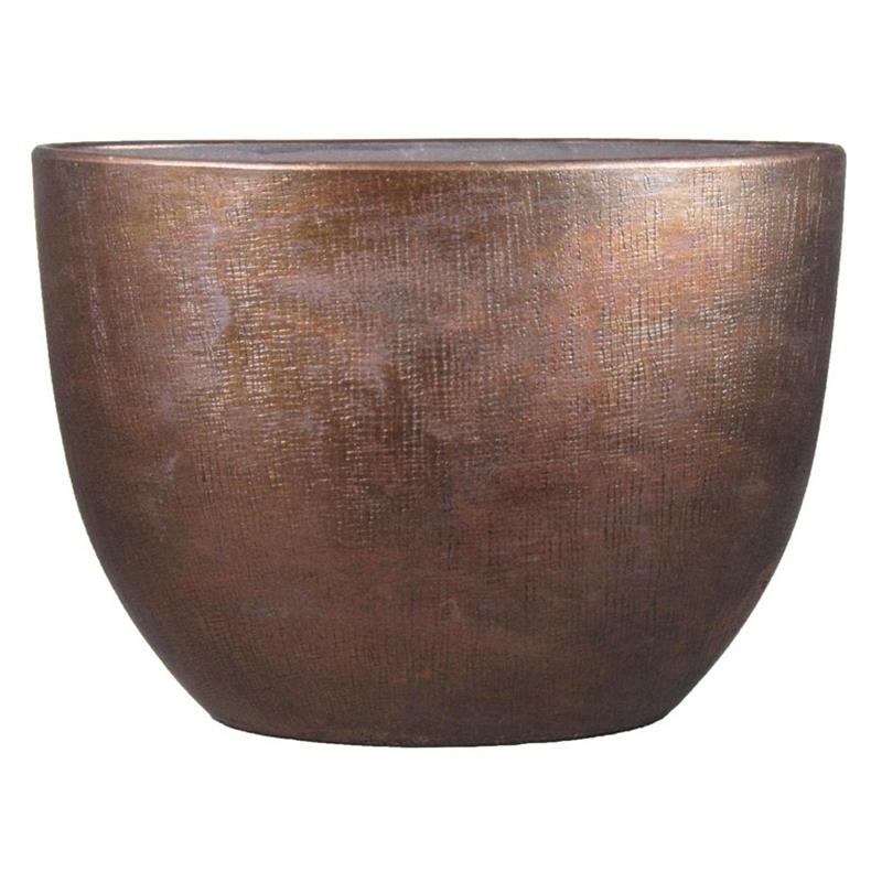 Macetero Mira ovalo 49x20x25cm cobre