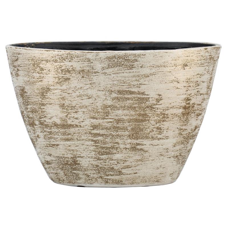 Macetero Funchal ovalo 32x14.5x22.5cm blanco 2x es/12