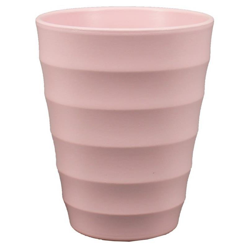 Vase Ribbed d14 h17cm l.pink matte es/12