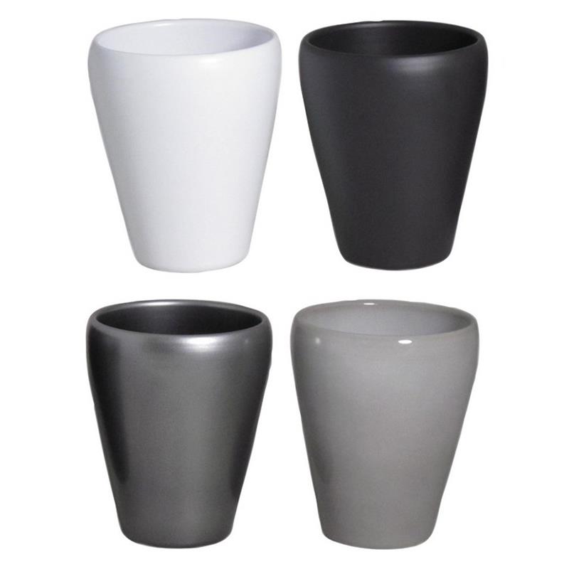 Vase d14 h17cm white/antra/stone/met es/12 1/4 pallet