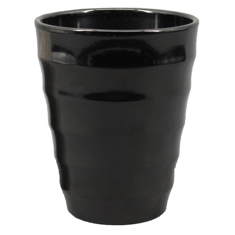 Vase Ribbed d14 h17cm black es/12