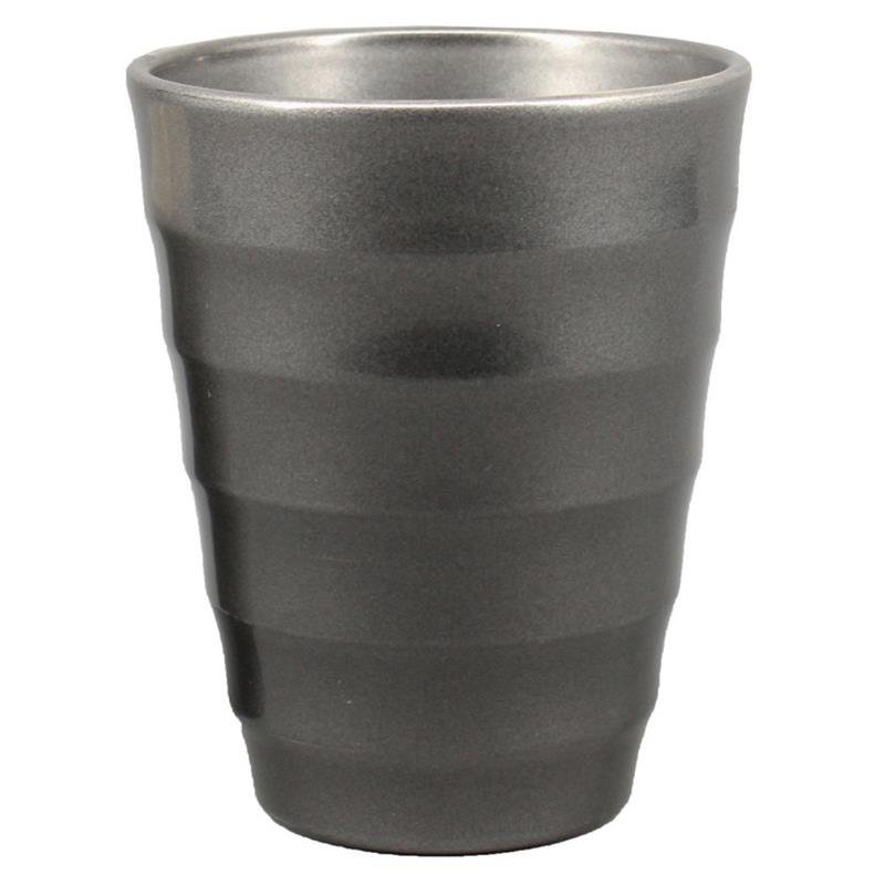 Vase Ribbed d14 h17cm metallic es/12