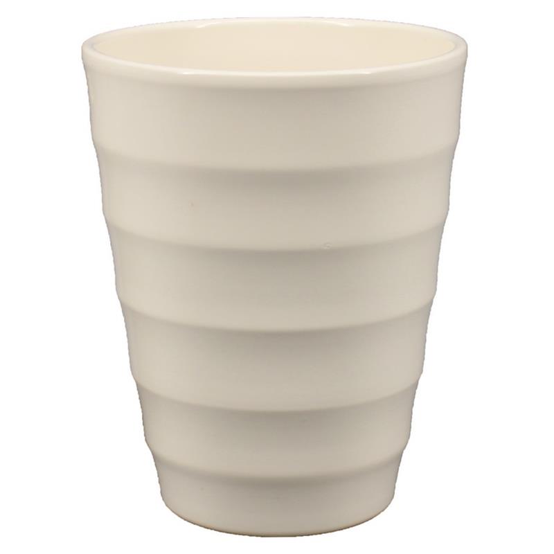 Vase Ribbed d14 h17cm panna es/12