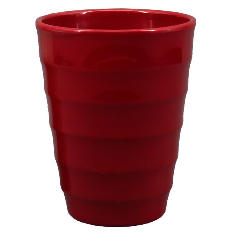 Vase Ribbed d14 h17cm winered es/12