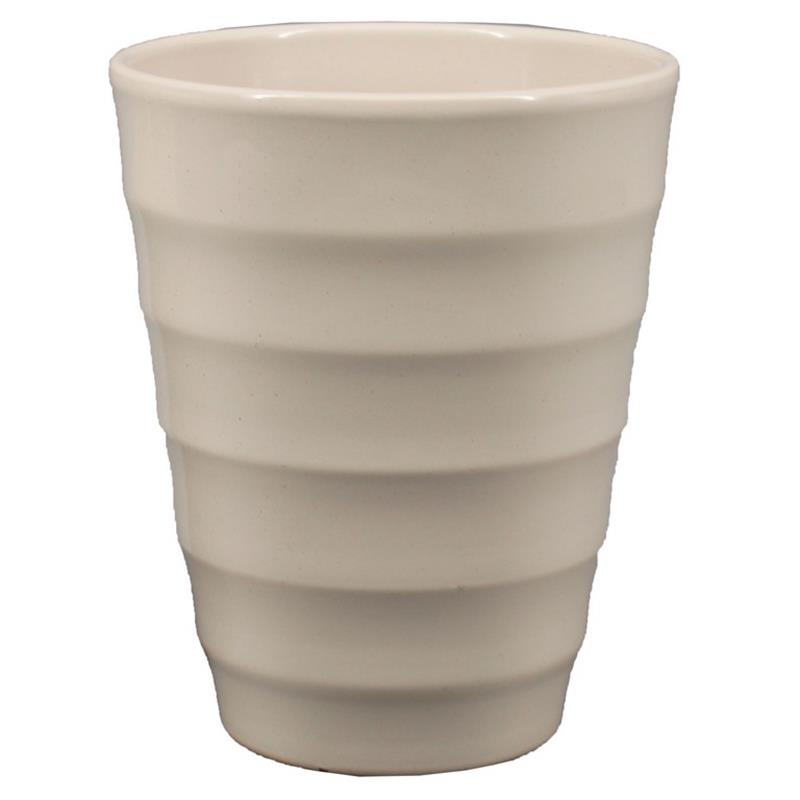 Vase Ribbed d14 h17cm grey es/12