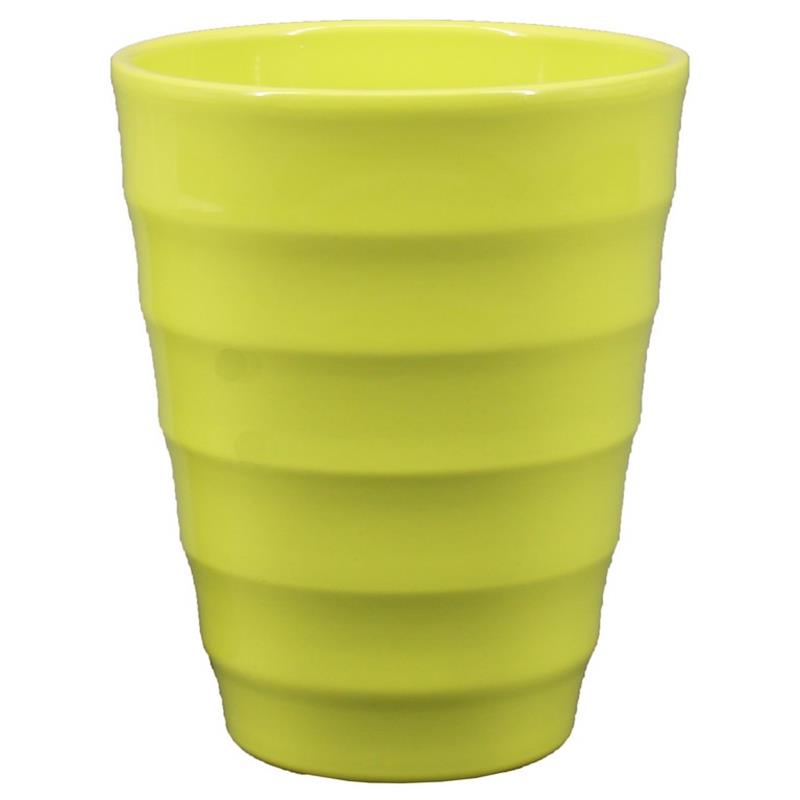 Vase Ribbed d14 h17cm apple green es/12