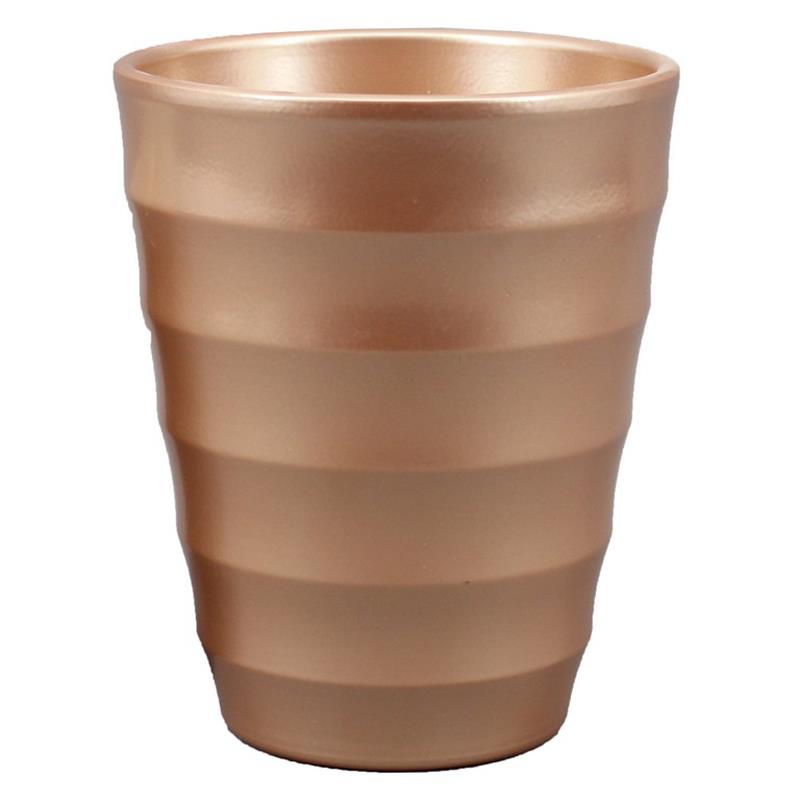 Vase Ribbed d14 h17cm rosegold es/12
