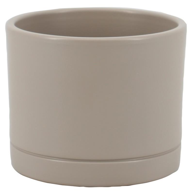 Pot Lynn d13.5 h12cm taupe mat es/12