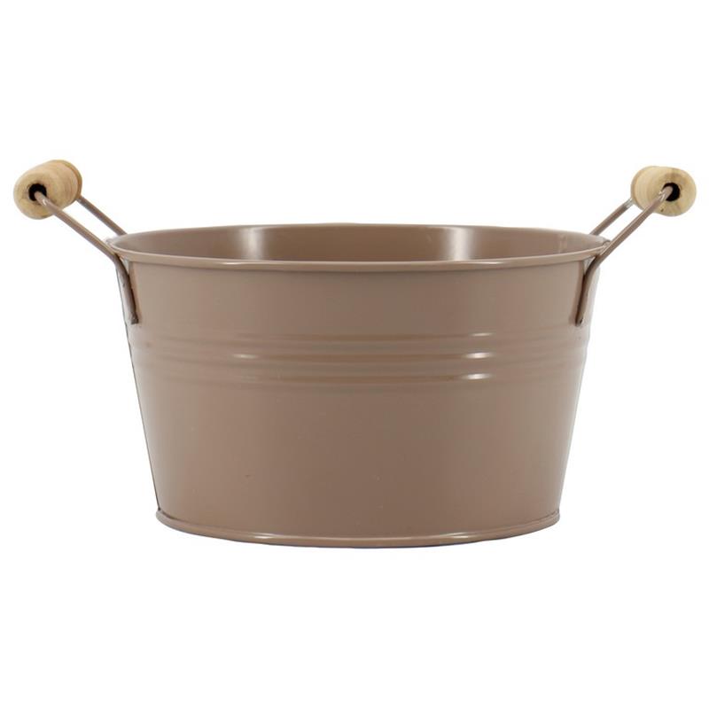 Schaal Dresden zink d15 h8cm taupe mat