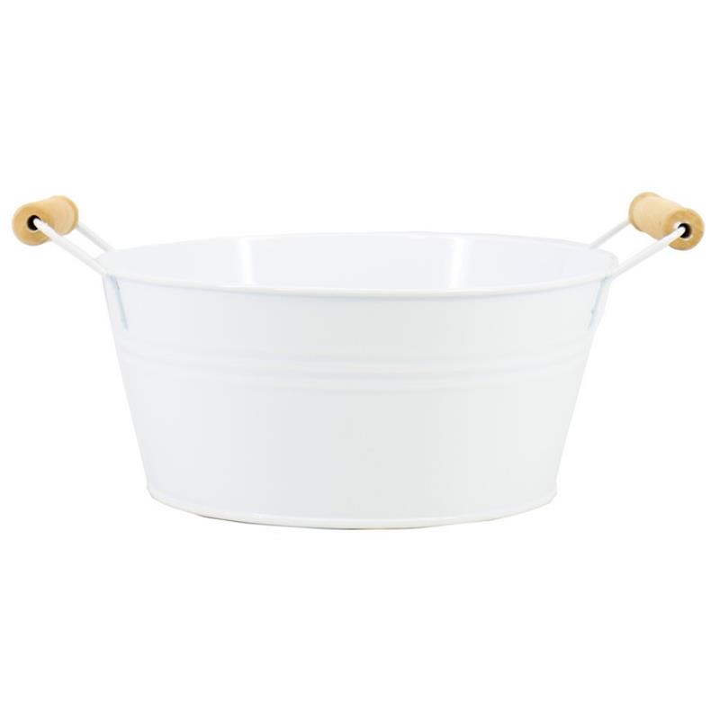 Schaal Dresden zink d19 h8.5cm wit