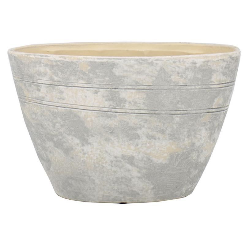 Pot Milou ovale 33x13x22cm gris 2x es/12