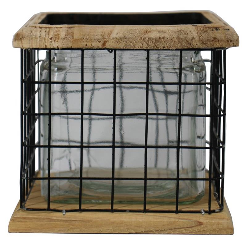 Gaas rekje vierkant 1 accubak 13x13x12cm