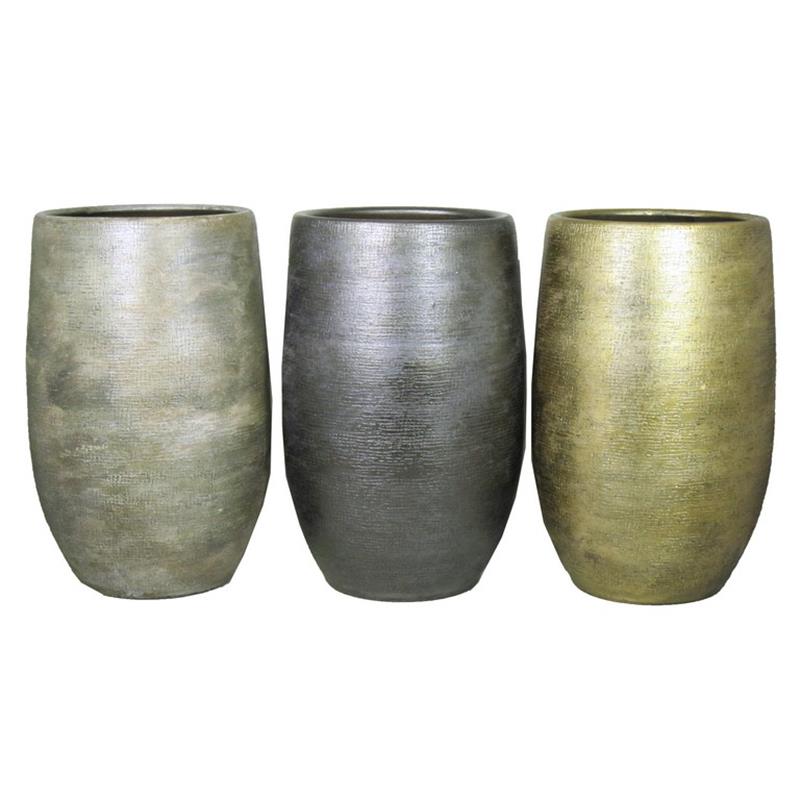 Vaas Mira d32 h50cm ind.wit/zwart/goud mixpallet