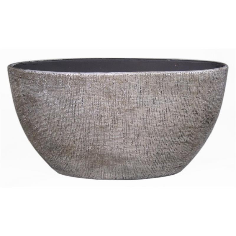 Macetero Mira ovalo 49x20x25cm industrial blanco