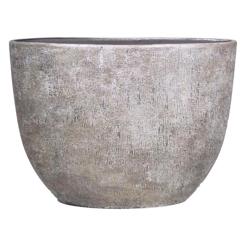 Macetero Mira ovalo 50x20x36cm industrial blanco