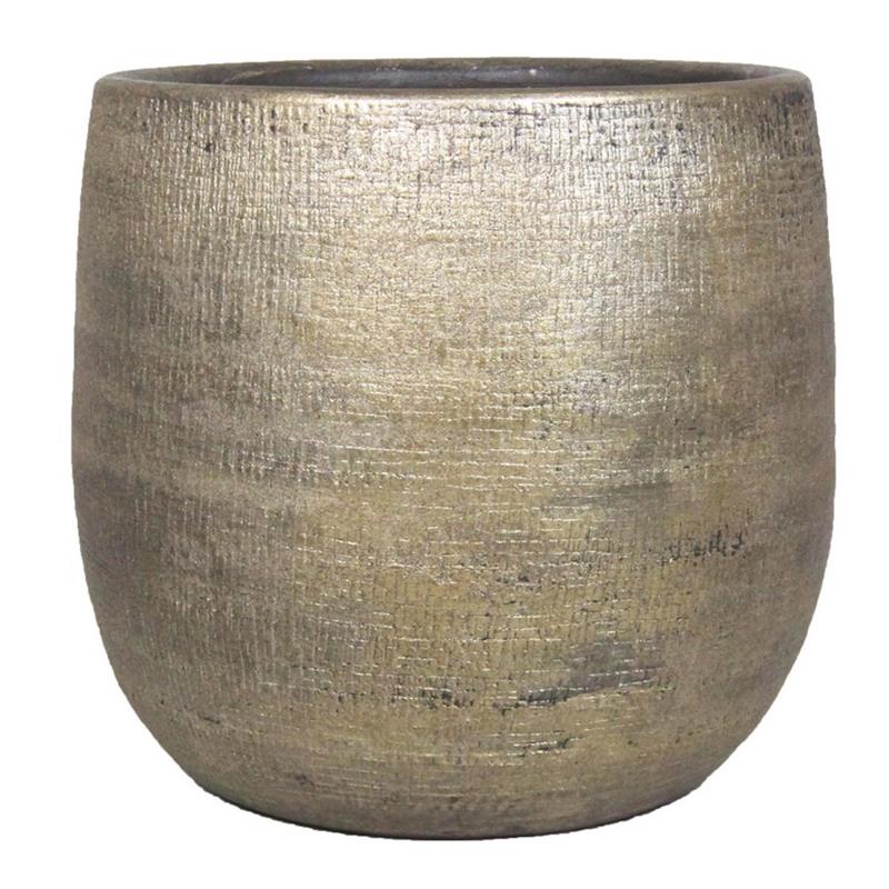 Macetero Mira d39 a36cm industrial oro