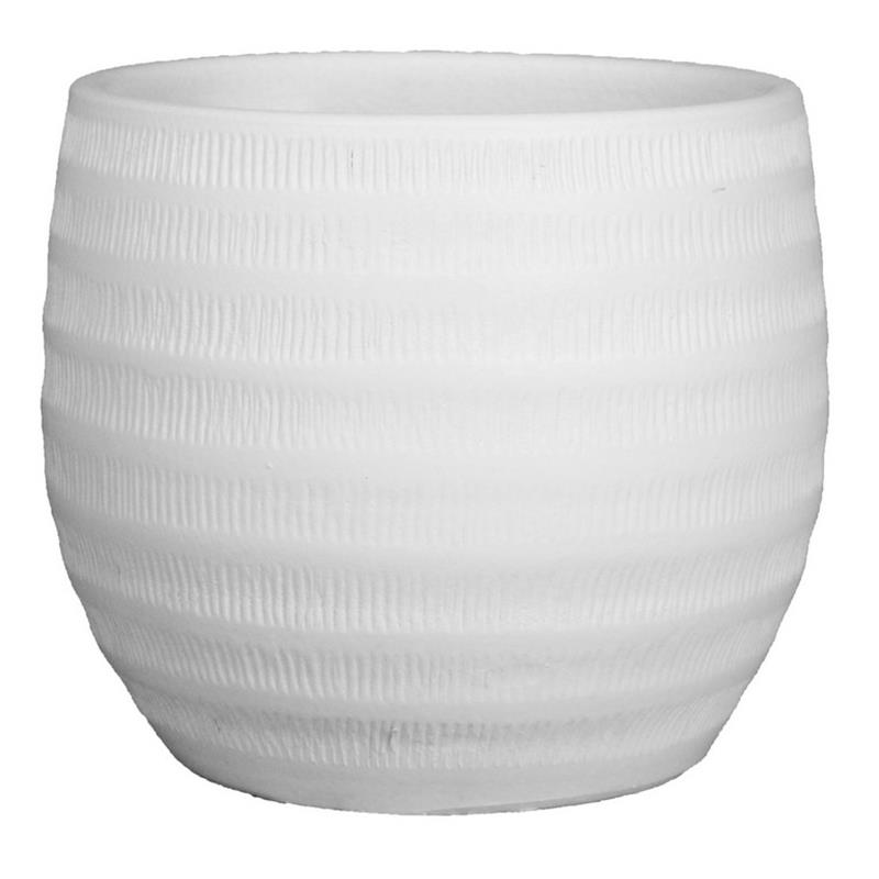 Macetero Lena d24 a21cm blanco mate