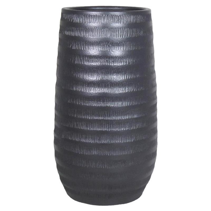 Florero Lena d22 a40cm negro mate