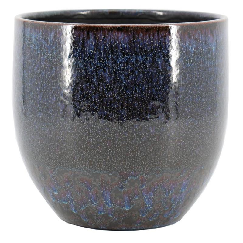 Macetero Mason d14 a13cm negro/azul