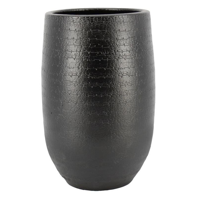Florero Bora d23 a30cm negro mate