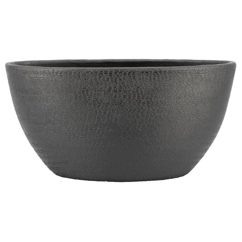 Macetero Bora ovalo 49x20x25cm negro mate