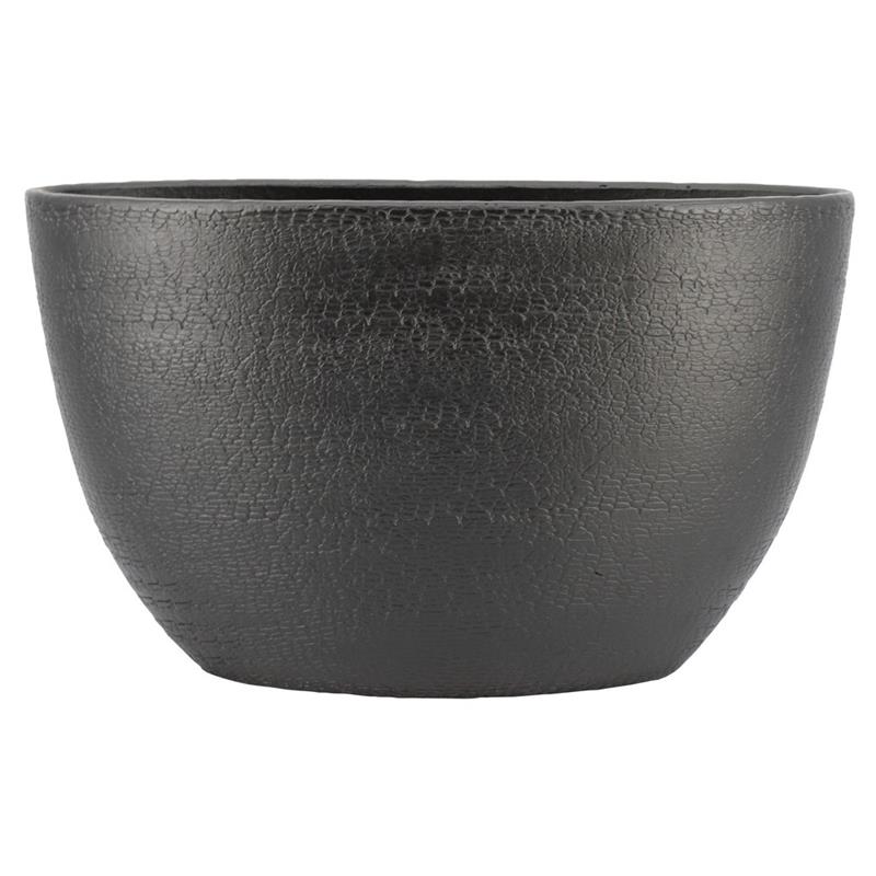 Macetero Bora ovalo 49x20x30cm negro mate