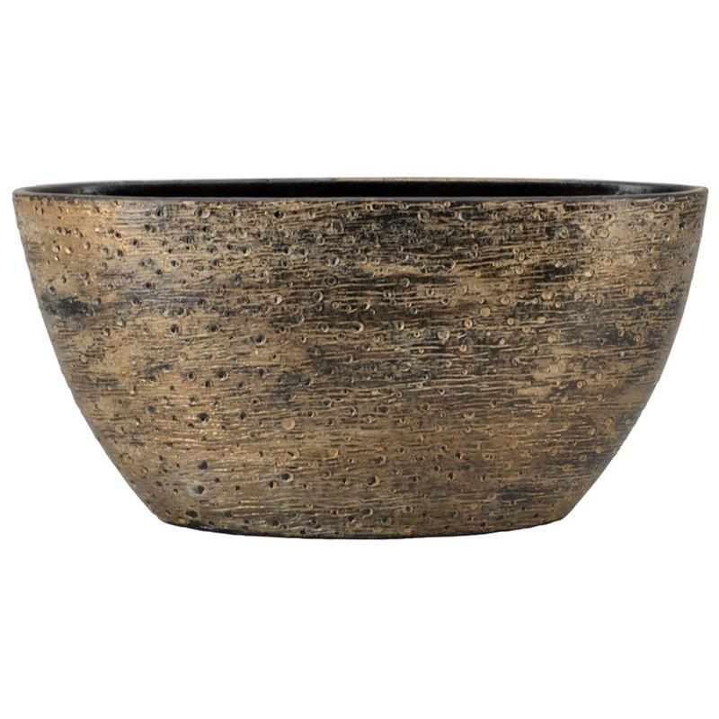 Macetero Aveiro ovalo 49x20x25cm oro marrón