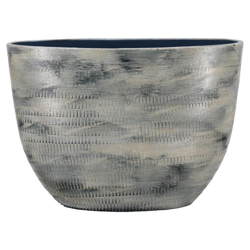 Macetero Silves ovalo 50x20x36cm azul grisáceo