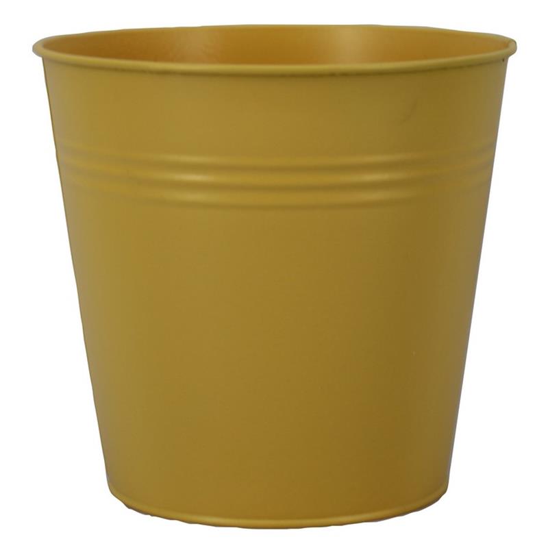 Pot Bordeaux zink d13 h12.5cm geel mat es/12