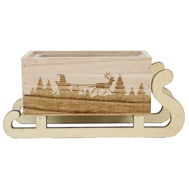Decoratie slee 20.5/13.5x8x8.5cm hout